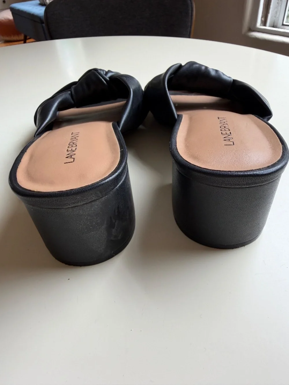 Lane Bryant Vegan Leather Black Sandals – 9 wide, women’s